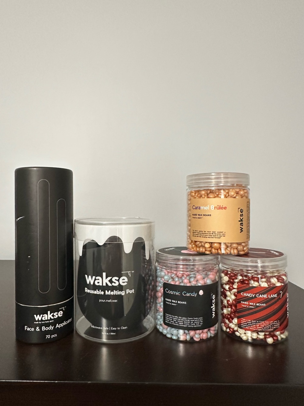 Wakse Reusable Wax‎ Melt Pot + Face & Body Hard Wax Beans & Applicators NEW